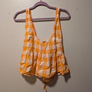 Anthropology Checkered/Gingham Sleep Top OS